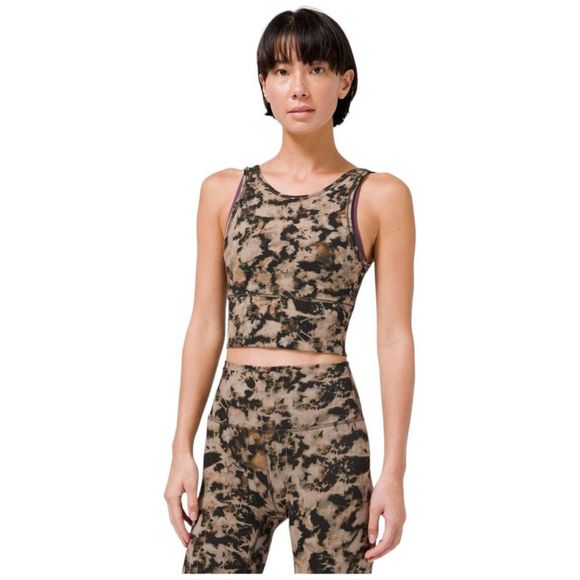 lululemon athletica Tops - LULULEMON Power Pivot‎ Tank Top Everlux Ice Dyed Reversible Black Tan Size Small